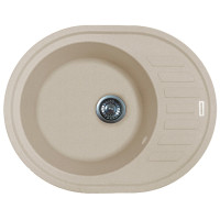 Мийка кухонна Adamant Ovum, штучний камінь, овальна, з крилом, 615х495х200мм, чаша - 1, врізна, Avena