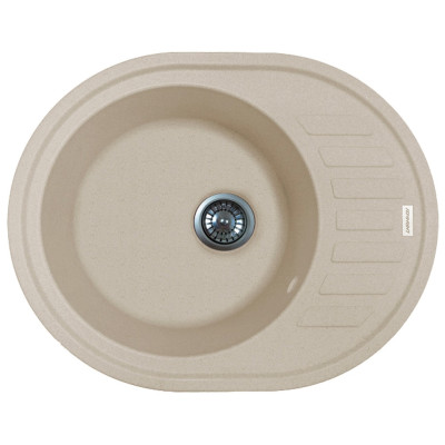 Мийка кухонна Adamant Ovum, штучний камінь, овальна, з крилом, 615х495х200мм, чаша - 1, врізна, Avena
