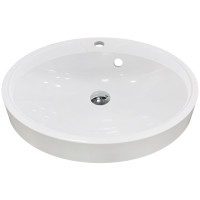 Раковина, умивальник Adamant Lauf New, штучний камінь, овальна, без отвору для змішувача, з отвором для переливу, 540х445х130мм, накладний, білий