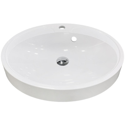 Раковина, умивальник Adamant Lauf New, штучний камінь, овальна, без отвору для змішувача, з отвором для переливу, 540х445х130мм, накладний, білий Раковина, умивальник Adamant Lauf New, штучний камінь, овальна, без отвору для змішувача, з отвором для переливу, 540х445х130мм, накладний, білий
