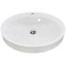 Раковина, умивальник Adamant Lauf New, штучний камінь, овальна, без отвору для змішувача, з отвором для переливу, 540х445х130мм, накладний, білий