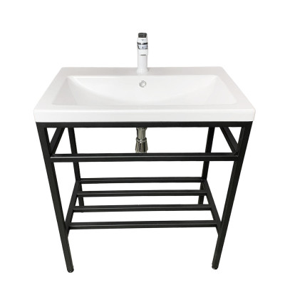 Раковина, умивальник Adamant CERS, штучний камінь, прямокут., з отвором для змішувача, з отвором для переливу, 795x450x158мм, накладний, білий