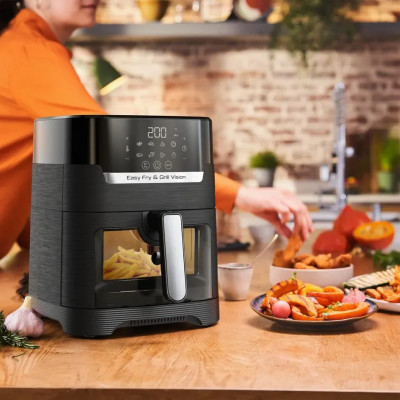 Tefal Мультипіч Easy Fry&Grill Vision Window, 1550Вт, чаша-4.2л, сенсорне керув., 10 програм, з віконцем, пластик, чорний