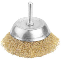 Щітка чашкова Tolsen Профі, торцева, рифлений дріт 0.3мм, 75мм, з хвостовиком 6.35мм(1/4