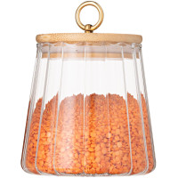 ARDESTO Банка для зберігання Fresh Vintage 650 мл, скло, бамбук