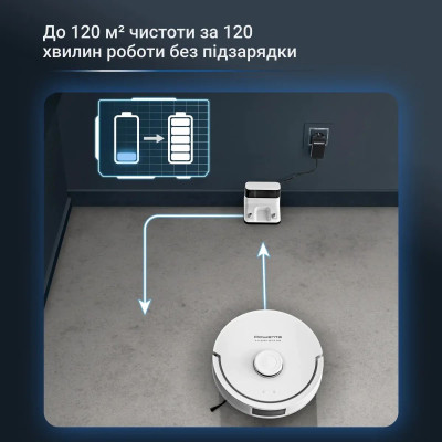 Робот-пилосос Rowenta миючий X-Plorer Serie 280, 8000ПаВт, h=9.5см, 0.25л, конт пил -0.3л, автон. робота до 120хв, білий