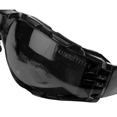 Окуляри захисні Neo Tools протиосколкові, клас захисту FT, резинові дужки, полікарбонат, темно сірий Окуляри захисні Neo Tools протиосколкові, клас захисту FT, резинові дужки, полікарбонат, темно сірий