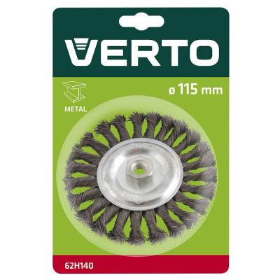 Щітка дискова Verto, переплетений дріт, 115мм, різьблення M14