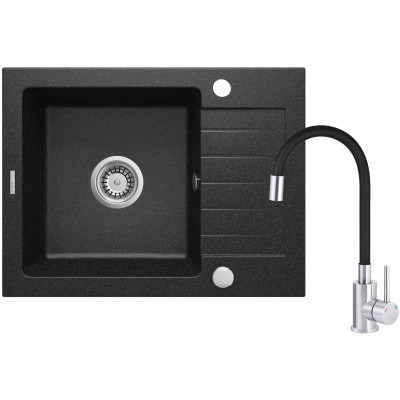 Набір для кухні Deante Zorba, гранітна мийка ZQZ_211A + зміш. BOC_X72M, графіт Набір для кухні Deante Zorba, гранітна мийка ZQZ_211A + зміш. BOC_X72M, графіт