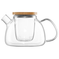 Заварник Ardesto, 1000мл, боросиликатное стекло, бамбук, прозрачный (AR3010GF) Заварник Ardesto, 1000мл, боросиликатное стекло, бамбук, прозрачный (AR3010GF)