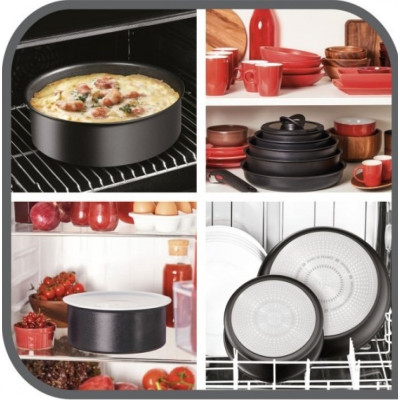 Набор посуды Tefal Ingenio Easy Cook & Clean, сменная ручка, 3предметов, алюминий, бакелит, черный (L1549013) Набор посуды Tefal Ingenio Easy Cook & Clean, сменная ручка, 3предметов, алюминий, бакелит, черный (L1549013)