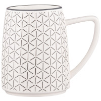 Чашка ARDESTO Lamberto, 360мл, порцеляна, біло-сірий