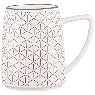 Чашка ARDESTO Lamberto, 360мл, порцеляна, біло-сірий