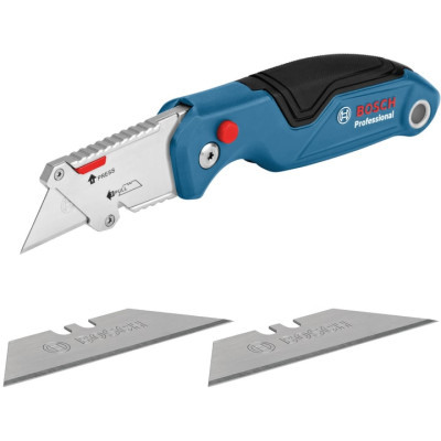 Ніж будівельний Bosch Professional складний трапецієподібний корпус пластик, сегментований корпус пластик, набір 2шт