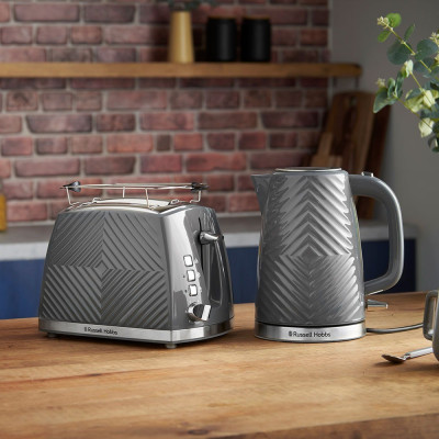 Тостер Russell Hobbs GrooWe 2 Slice 850Вт, підігрів, розморожування, пластик, сірий