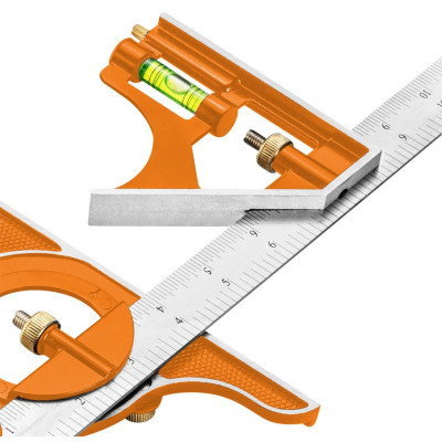 Neo Tools Кутник, 30см, мультикомбінований, транспортир, рівень, тримач алюміній