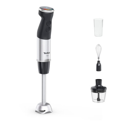Блендер Tefal заглибний Quickchef+ 1000Вт, 3в1, чаша-800мл, чопер-500мл, турборежим, сріблясто-чорний HB673830