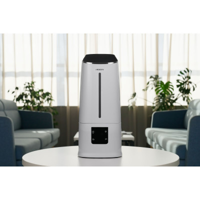 Зволожувач повітря ARDESTO ультразвуковий, 40м2, 6.5л, 390мл/г, електр. кер-ння, пульт ДК, верх. залив води, дисплей, білий Зволожувач повітря ARDESTO ультразвуковий, 40м2, 6.5л, 390мл/г, електр. кер-ння, пульт ДК, верх. залив води, дисплей, білий