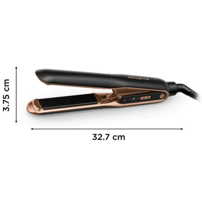 Випрямляч Rowenta Thermocare Ultimate Experience, темп.режимів-5, 150-210С, дисплей, кераміка, чорно-золотий Випрямляч Rowenta Thermocare Ultimate Experience, темп.режимів-5, 150-210С, дисплей, кераміка, чорно-золотий