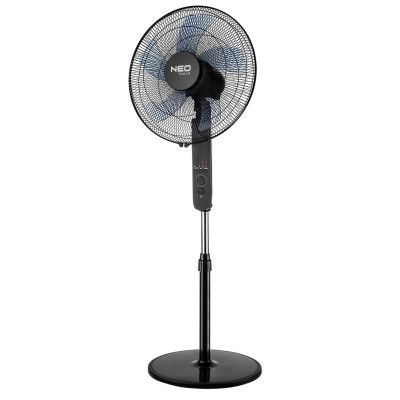 Вентилятор напольный Neo Tools NT02 профессиональный, 40см, 45Вт, опора круглая, двигатель медь 100%, пульт, черный