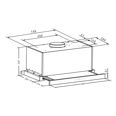 Витяжка Hansa телескопічна, 60см, 508м.куб/год., чорний