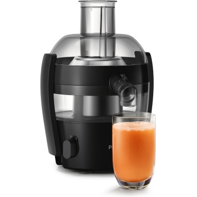 Соковыжималка Philips Viva Collection центробежная 500Вт, чаша-0.5л, жмых-1л, пластик, черный