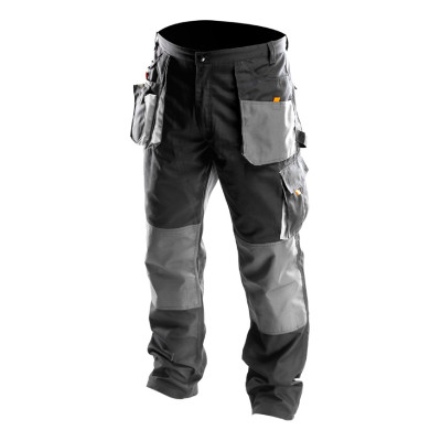 Штани робочі Neo Tools, посилення тканиною Oxford, відсік для наколінників, потрійний шов, LD(54), чорно-сірий
