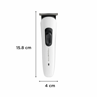 Тример Rowenta Trim&Style, для бороди, носа, вусів і голови, мережа+акум., насадок-7, сталь, білий