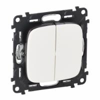 Перемикач 2-клавішний Legrand Valena LIFE, автоматичні клеми, алюміній