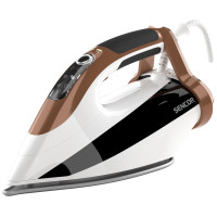 Праска Sencor, 2800Вт, 330мл, паровий удар -195гр, постійна пара - 55гр, pro та auto режими, керам. підошва, біло-коричневий Праска Sencor, 2800Вт, 330мл, паровий удар -195гр, постійна пара - 55гр, pro та auto режими, керам. підошва, біло-коричневий