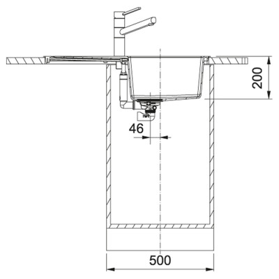 Мийка кухонна Franke Sirius 2 тектонайт, прямокут., з крилом, 780х500х200мм, чаша - 1, врізна, бежевий