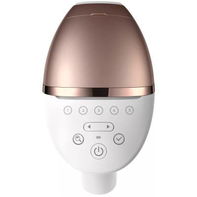 Фотоепілятор Philips Lumea IPL 9900 Series, акумуляторний , кіл-ть спалах.-450000, 2-4 см2, насадок-3, футляр, біло-золотий Фотоепілятор Philips Lumea IPL 9900 Series, акумуляторний , кіл-ть спалах.-450000, 2-4 см2, насадок-3, футляр, біло-золотий