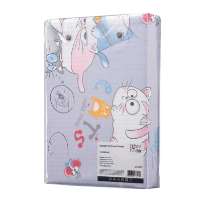 КПБ 1,5сп ARDESTO Gloria, підковдра 160х220см, простирадло 160х220см, наволочки (2) 50х70см, 100% бавовна, сатин, веселі котики, смужка КПБ 1,5сп ARDESTO Gloria, підковдра 160х220см, простирадло 160х220см, наволочки (2) 50х70см, 100% бавовна, сатин, веселі котики, смужка