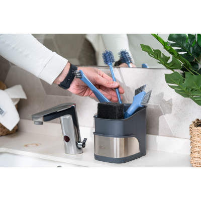 Щітка для миття посуду 2 в 1 ARDESTO 27х6см, пластик, блакитний