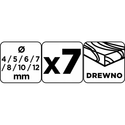 Набір свердел по дереву GRAPHITE подовжене 4-8,10,12х300мм 7шт