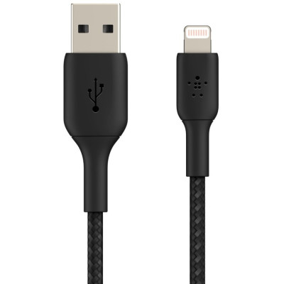 Belkin Кабель USB-A - Lightning, BRAIDED, 2m, black Belkin Кабель USB-A - Lightning, BRAIDED, 2m, black