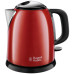 Електрочайник Russell Hobbs Colours Plus Mini 1л, метал, червоно-чорний