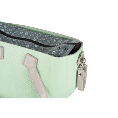 Сумка Nuvita MyMia ручки еко-шкіра, килимок, ремені для коляски, м'ятно-сірий