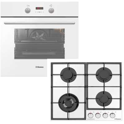 Комплект Hansa (духовка електрична + поверхня газ на склі), білий Комплект Hansa (духовка електрична + поверхня газ на склі), білий
