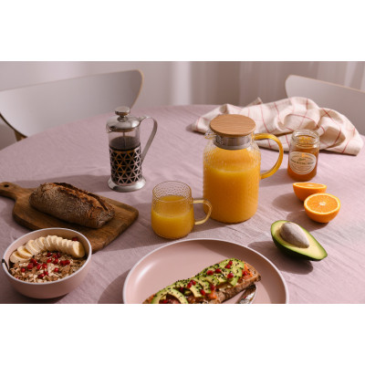 ARDESTO Глечик Dew з бамбуковою кришкою, 1500 мл, боросилікатне скло, нержавіюча сталь ARDESTO Глечик Dew з бамбуковою кришкою, 1500 мл, боросилікатне скло, нержавіюча сталь