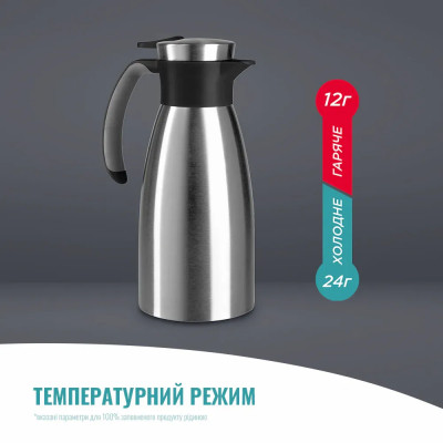 Термоглечик Tefal Soft Grip, 1.5л, нежавіюча сталь, пластик, чорний
