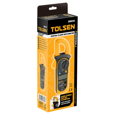 Кліщі електровимірювальні Tolsen, 0-600В, діаметр дроту до 28мм, LCD-дисплей Кліщі електровимірювальні Tolsen, 0-600В, діаметр дроту до 28мм, LCD-дисплей