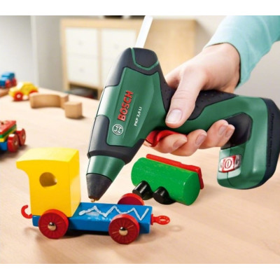 Пістолет клейовий акумуляторний Bosch Bosch PKP 3.6LI 3.6В 1.5А·год стрижні 7мм 170° 0.3кг подача 20г/хв Пістолет клейовий акумуляторний Bosch Bosch PKP 3.6LI 3.6В 1.5А·год стрижні 7мм 170° 0.3кг подача 20г/хв