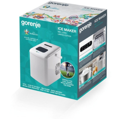 Льодогенератор побутовий Gorenje, 12кг/добу, 1.8л, дисплей, білий Льодогенератор побутовий Gorenje, 12кг/добу, 1.8л, дисплей, білий