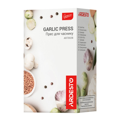 Прес для часнику ARDESTO Gemini, 12см, нержавіюча сталь, пластик, чорний