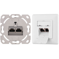 Настінна розетка 2E CАТ 6 FTP, 2xRJ45, 8P8C, для прихованої проводки