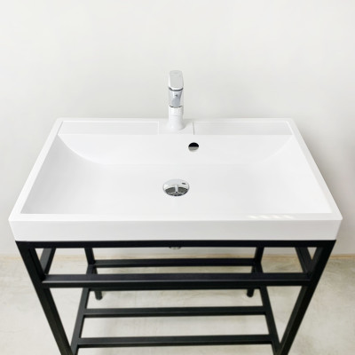 Раковина, умивальник Adamant STRENG NEW, штучний камінь, прямокут., з отвором для змішувача, з отвором для переливу, 690x410x123мм, накладний, білий Раковина, умивальник Adamant STRENG NEW, штучний камінь, прямокут., з отвором для змішувача, з отвором для переливу, 690x410x123мм, накладний, білий