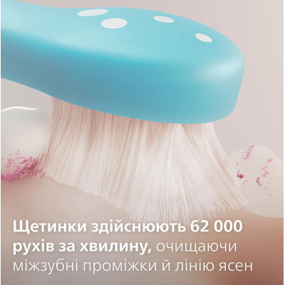 Щітка зубна електр. Philips, Sonicare For Kids, 62т. колив/хв, насадок-2, фіолетовий
