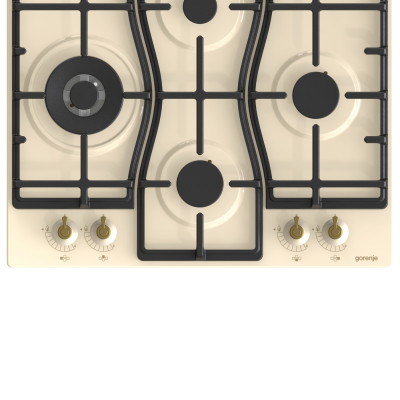 Варильна поверхня Gorenje газова, 60см, чавун, бежевий