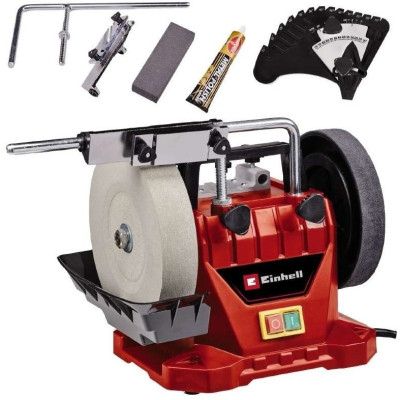 Верстат вологого заточування Einhell TC-WG 200 125Вт диск 200х32мм шкіряний диск 180х30мм 110об/хв 7.33кг